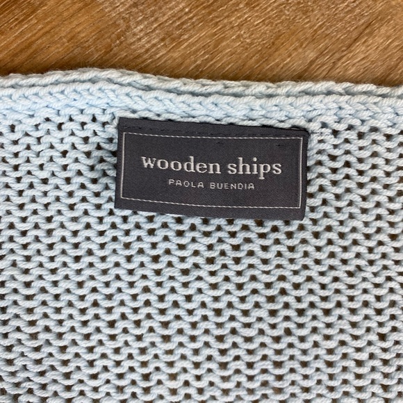 Wooden Ships Beach Lightweight V Neck Tie Dye Blue Sweater Small / Medium - Picture 12 of 14